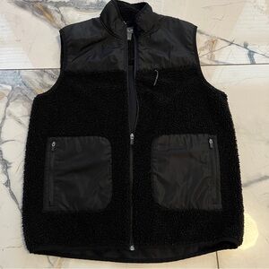 FLX Men's Black Sherpa Fleece Vest Medium